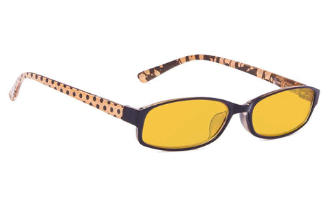 Blue Light Blocking Reading Glasses for Computer/TV/Phone with Polka Dots Patterned Temples