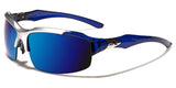 Half Frame Men's Sport Sunglasses Blue Color Mirror Lens