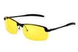 Day Night Vision Anti-glare Pink Lens Driving Metal Frame Polarized Sunglasses