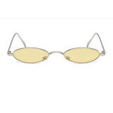 Small Oval Vintage Sunglasses Slender Candy Colors Lens Retro Steampunk Shades