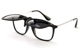Newbee Fashion - Polarized Clip-On Flip Up Metal Clip Sunglasses Multi Purpose Flash Polarized Lenses (Glasses not included)