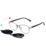 Eyeglasses Frame With Magnetic Polarized Clip On Sunglasses