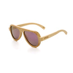Womens Aviator Sunglasses Polarized Men Handmade Bamboo Sun Shades With Bamboo Case