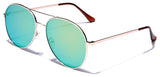 Flat Lens Oversized Mirrored Aviator Sunglasses (L-XL size head)