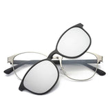 Eyeglasses Frame With Magnetic Polarized Clip On Sunglasses