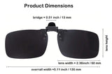 Outdoor Driving Rectangle Polarized Clip on Flip up Sunglasses for Eyeglasses