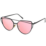 Sunglasses for Men,Metal Frame Polarized Oversized Cateyes Sunglasses