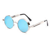 Spring Legs Steampunk Sunglasses Screws Retro Round Frame