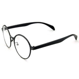 Oval Round Circle Eye Glasses Large Oversized Metal Frame Clear Lens