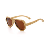 Womens Aviator Sunglasses Polarized Men Handmade Bamboo Sun Shades With Bamboo Case