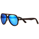 Aviator Wood Sunglasses With Polarized Lens 100% UV400 Protection