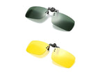 2PCS Polarized Day Night Vision Flip-up Clip-on Lens Driving Glasses Sunglasses