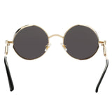 Retro Small Round Circle Steampunk Gothic Sunglasses for Men Women Metal Frame(46mm)