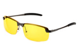 Day Night Vision Anti-glare Pink Lens Driving Metal Frame Polarized Sunglasses