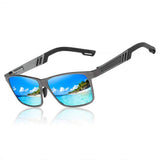 Polarized Sunglasses Men Wayfarer Driving Square Carbon Fiber Al-Mg Metal Frame with Case