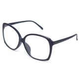 Oversized Square Horn Rimmed Eyeglasses Classic Vintage Inspired Geek Clear Lens