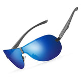 Mens Sports Aviator Polarized Sunglasses Military Pilot style Large Metal Frame