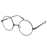 Circle Oversized Metal Eyeglasses Frame Inspired Horned Rim Clear Lens Glasses