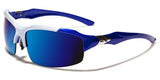 Half Frame Men's Sport Sunglasses Blue Color Mirror Lens