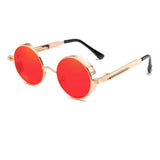 Spring Legs Steampunk Sunglasses Screws Retro Round Frame