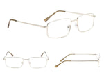 3-pack Large Rectangular Reading Glasses with Spring Temple for Men