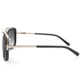 Classic Square Sunglasses Oversized Double Bar Metal Frame