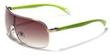 Gold Metal Rim Frame Shield Aviator Sunglasses