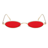 Small Oval Vintage Sunglasses Slender Candy Colors Lens Retro Steampunk Shades