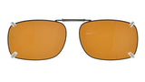 Metal Frame Rim Polarized Lens Clip On Sunglasses 2x1 7/16
