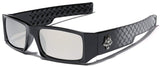 Men's Original Gangsta Shades Rectangle Sunglasses with Color Mirror Lens