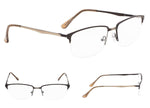 3-Pack Half-rim Brushed Metal Reading Glasses with Spring Hings