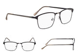 Spring Hinges Brushed Metal Reading glasses 3-Pack