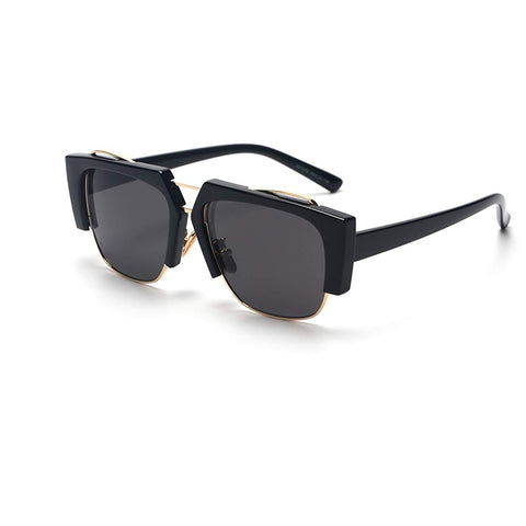 Trendy Semi Rimless Sunglasses For Women Men TR90 Frame Plain Glasses