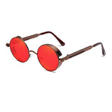 Spring Legs Steampunk Sunglasses Screws Retro Round Frame