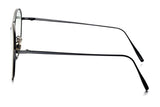 Circle Oversized Metal Eyeglasses Frame Inspired Horned Rim Clear Lens Glasses