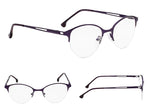 4-Pack Half-Rim Cat-eye Style Reading Glasses with Spring Hinges
