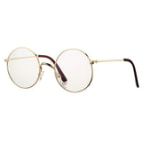 Retro Large Round Circle Clear Lens Glasses Metal Frame Non-Prescription Eyewear 53mm