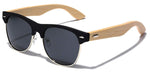 Bamboo Wood Polarized Sunglasses Retro Fashion Semi Rimless Style Frame