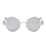 Spring Legs Steampunk Sunglasses Screws Retro Round Frame