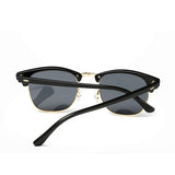 Semi Rimless Polarized Sunglasses, UV 400 Protection sunglasses for Men Half Metal Women BLACK.