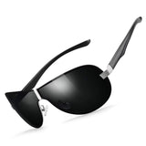 Mens Sports Aviator Polarized Sunglasses Military Pilot style Large Metal Frame