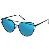 Sunglasses for Men,Metal Frame Polarized Oversized Cateyes Sunglasses