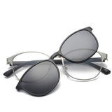Eyeglasses Frame With Magnetic Polarized Clip On Sunglasses
