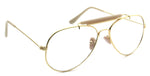 Aviator Clear Lens Glasses Eyeglasses Metal Frame