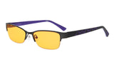 Small Lens Blue Light Blocking Computer Reading/Gaming Glasses 0.0 Magnification