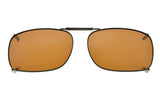 Metal Frame Rim Polarized Lens Clip On Sunglasses 2x1 7/16