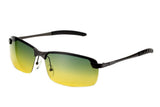 Day Night Vision Anti-glare Pink Lens Driving Metal Frame Polarized Sunglasses