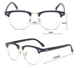 Classic Horn Rimmed Half Frame Clear Lens Sunglasses