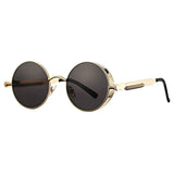 Retro Small Round Circle Steampunk Gothic Sunglasses for Men Women Metal Frame(46mm)