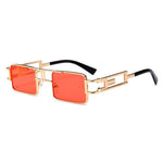 /Hip-Hop Square Metal Small Frame Clear Color Lens Sunglasses